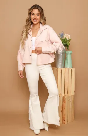 Nashville Blush Suede Fringe Jacket