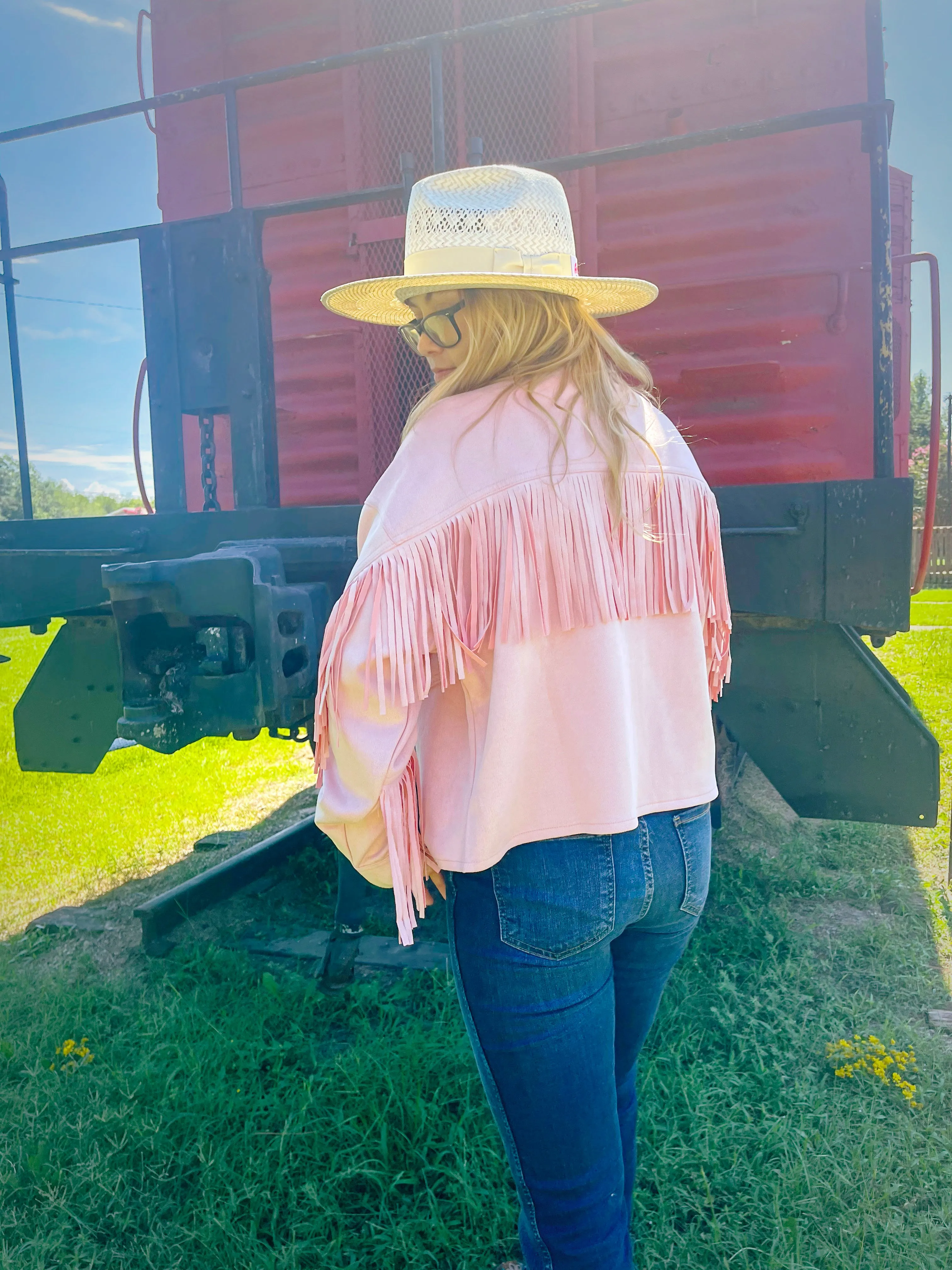 Nashville Blush Suede Fringe Jacket