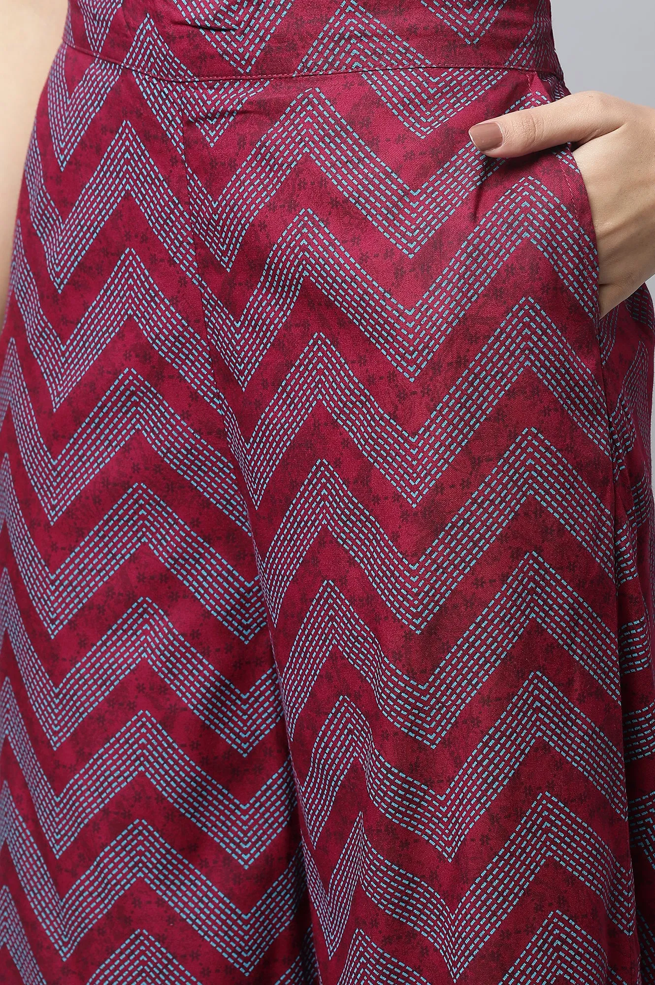 Natural Printed kurta with Culottes Set