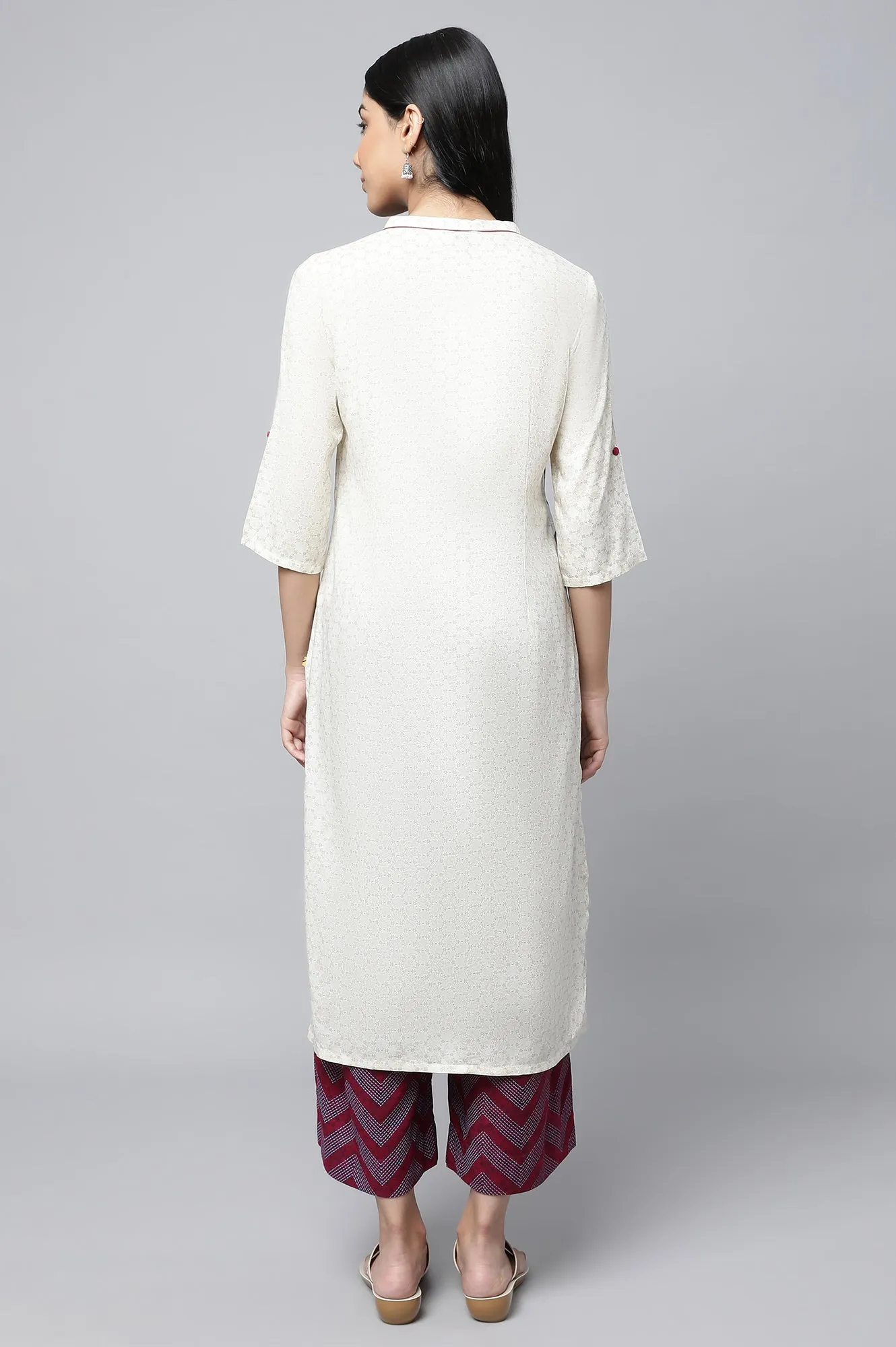 Natural Printed kurta with Culottes Set
