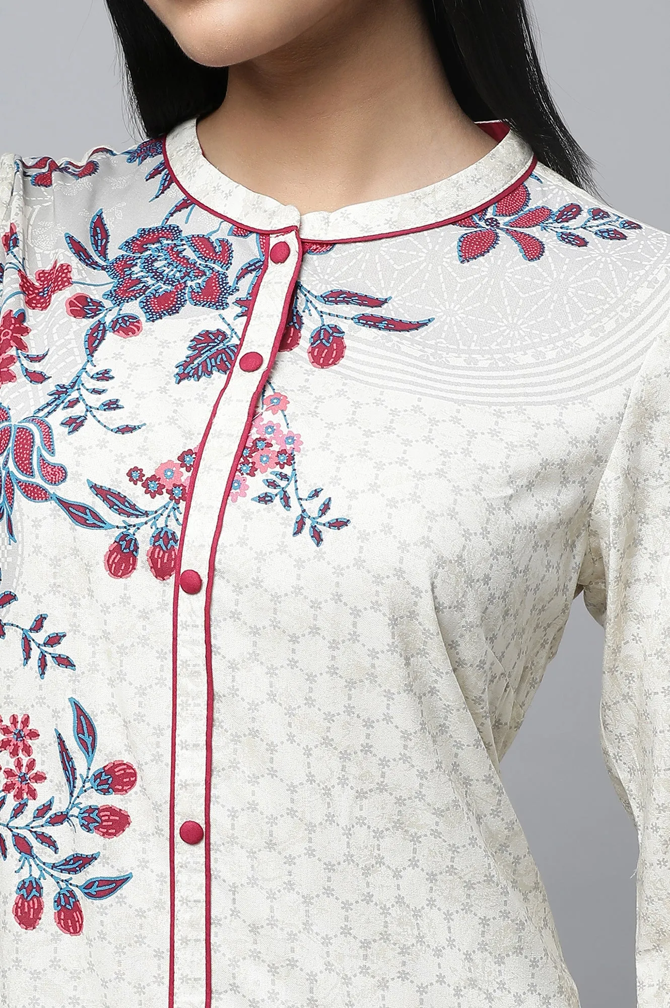 Natural Printed kurta with Culottes Set