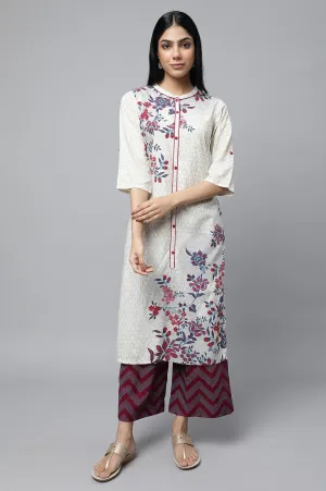 Natural Printed kurta with Culottes Set