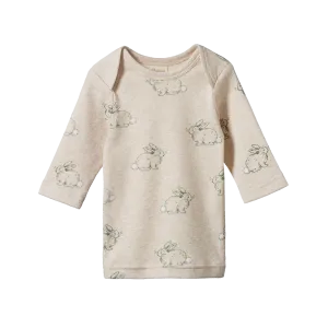 Nature Baby Simple Tee - Cottage Bunny Oatmeal Marl