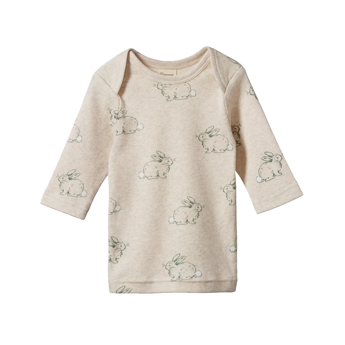 Nature Baby Simple Tee - Cottage Bunny Oatmeal Marl