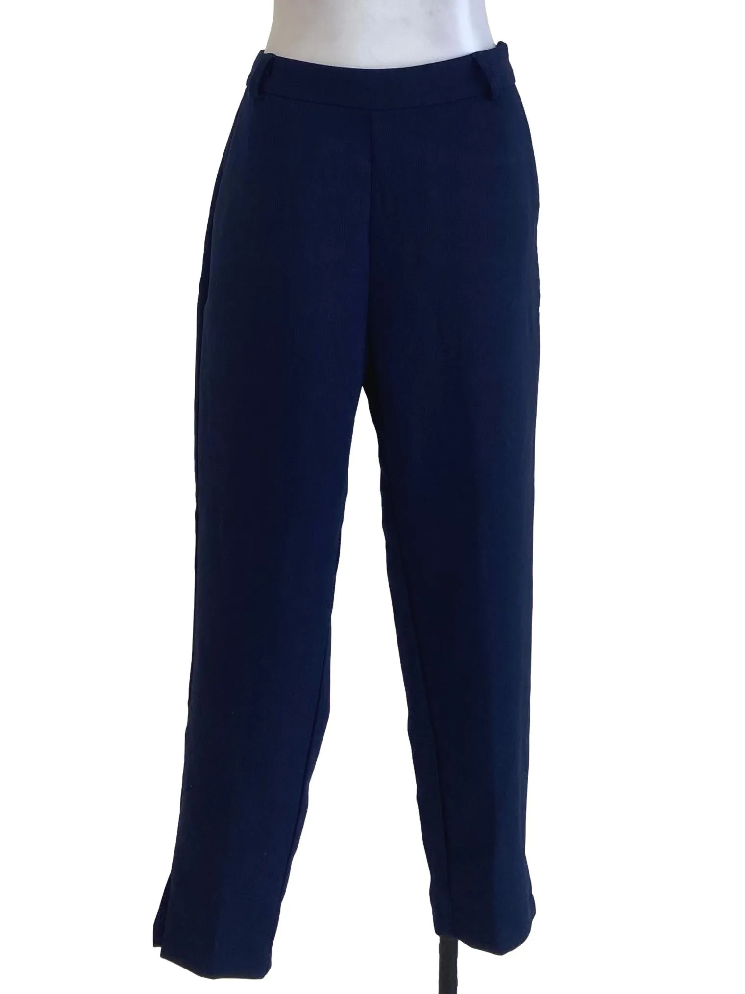 Navy Blue Pegged Long Pants