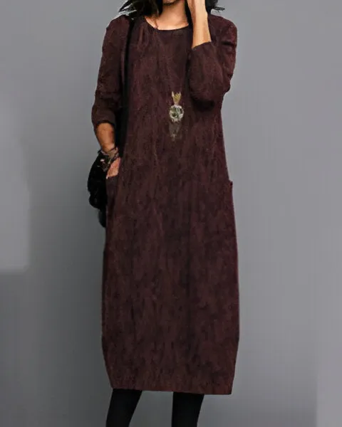Nobility - Printed long sleeve pocket dress