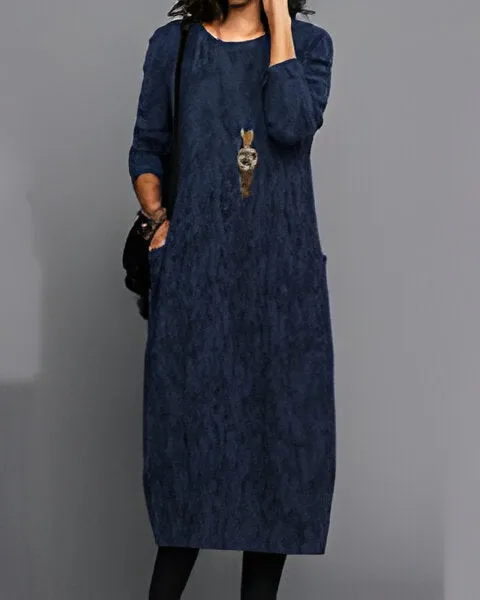 Nobility - Printed long sleeve pocket dress