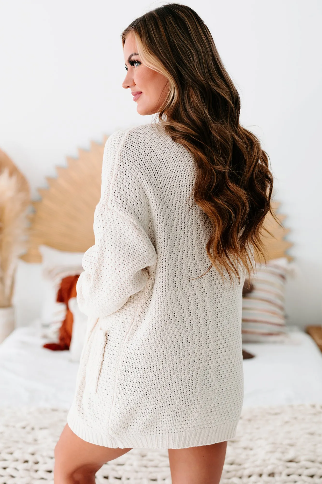 Nothing Lasts Forever Cable Knit Cardigan (Natural)