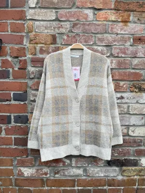 oak   fort oversized plaid knit cardigan