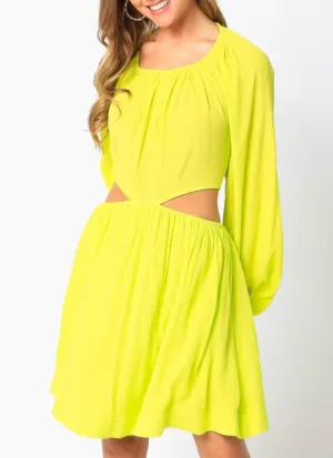 Open Back Bubble Sleeve Dress