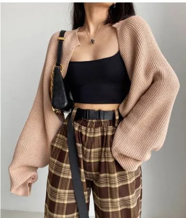 Open Front Long Sleeve Knit Cardigan