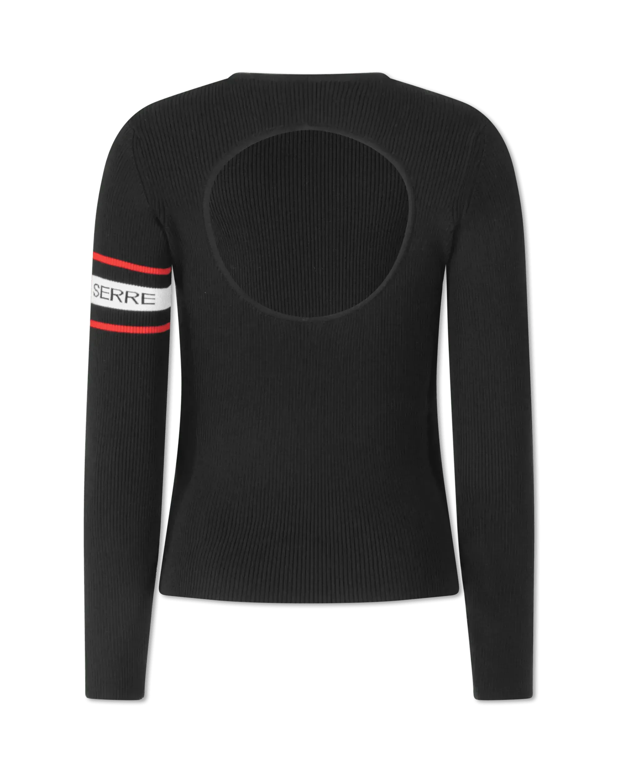 Openback Ribbed Crewneck Sweater