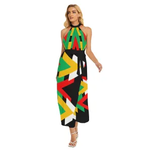 Origen Destination Women's Wrap Hem Belted Halter Dress