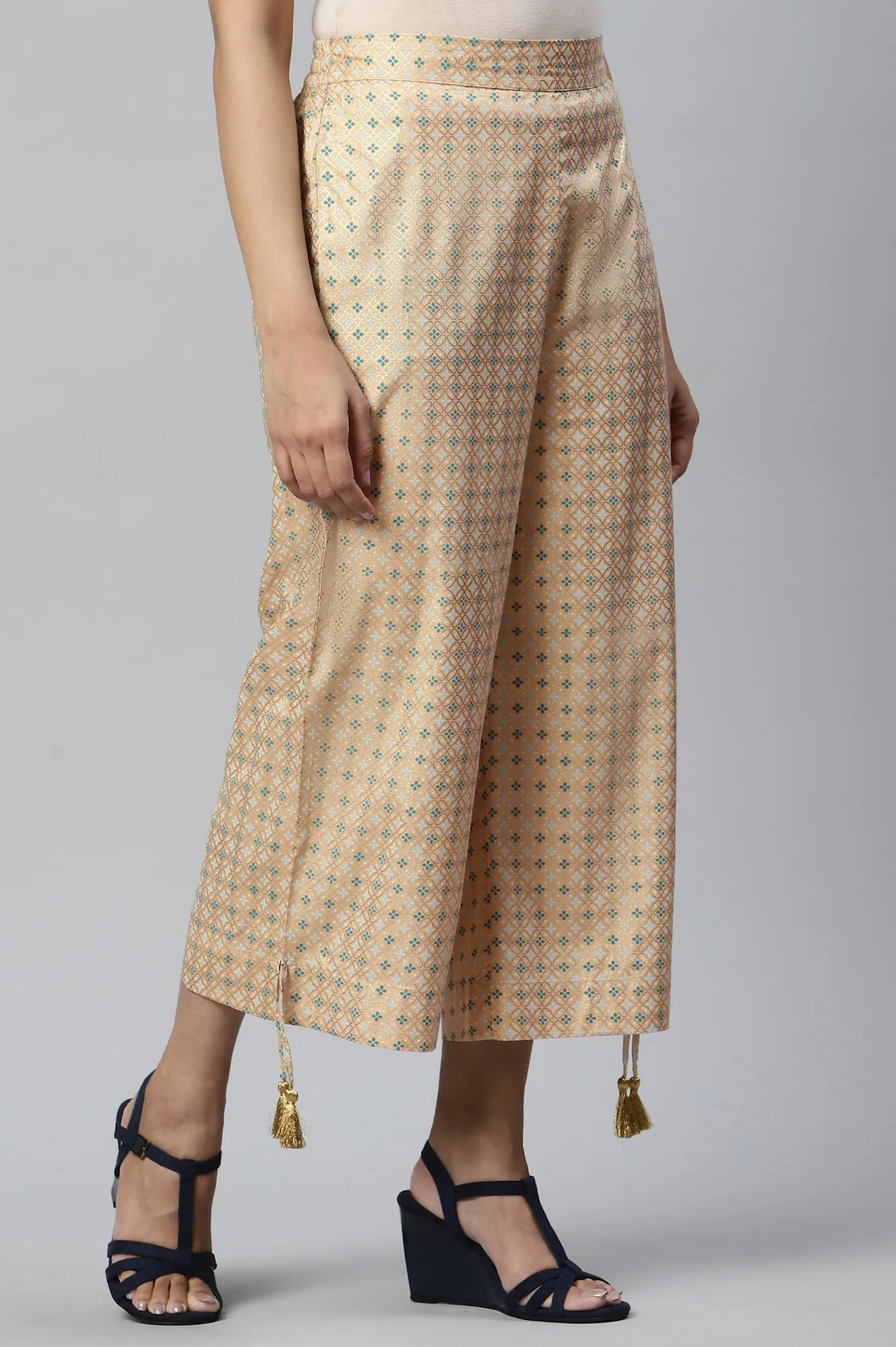 Peach Ankle Length Straight Culottes