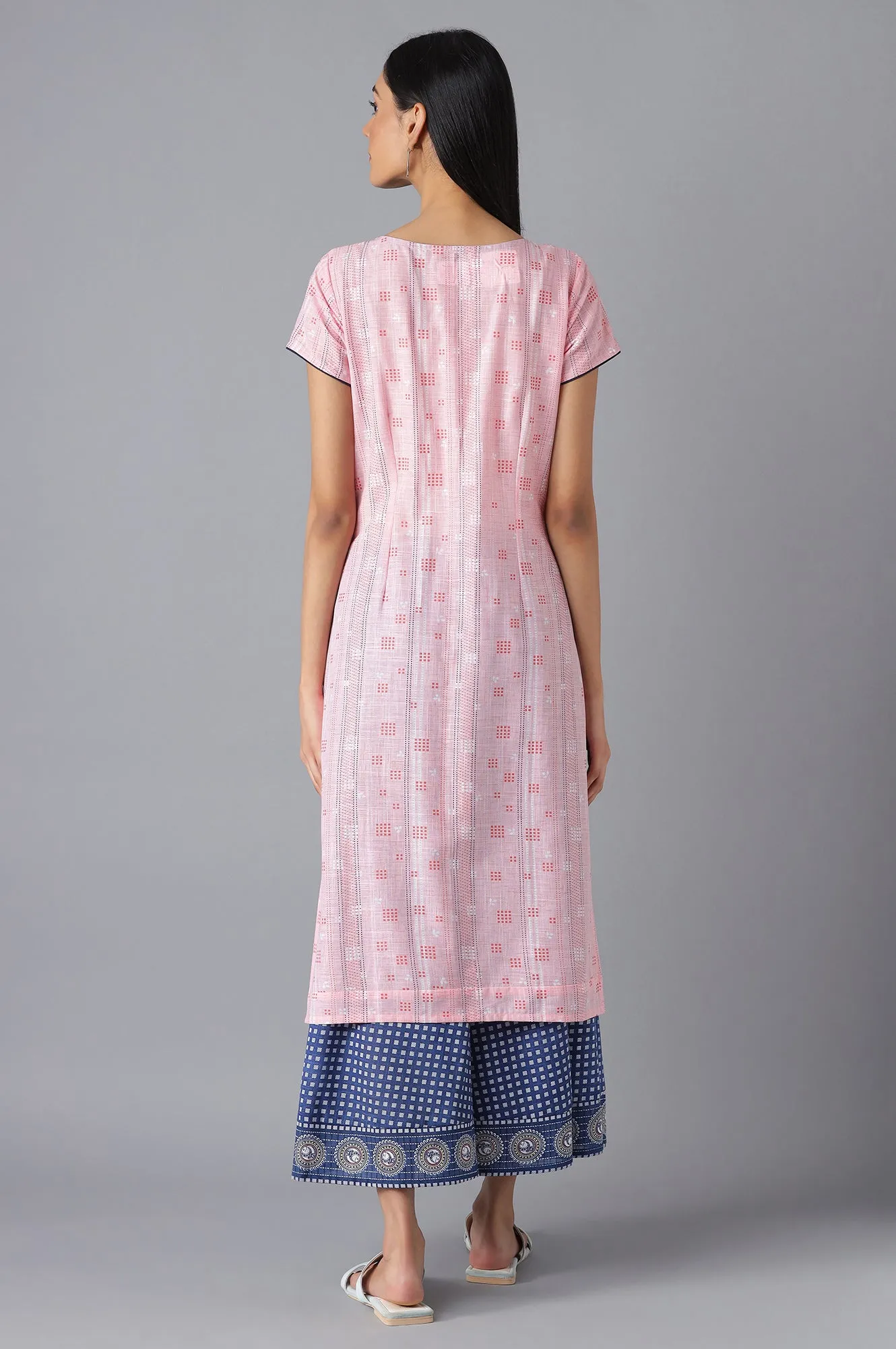 Pink Moder Ethnic Kurta & Culottes Set