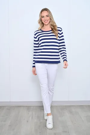 Piper Navy/White Knit Jumper