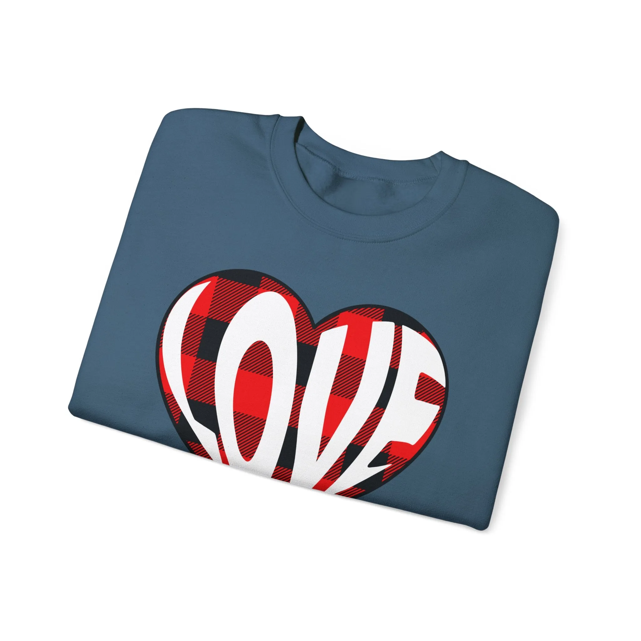 Plaid Heart - Valentine - Heavy Blend™ Crewneck Sweatshirt