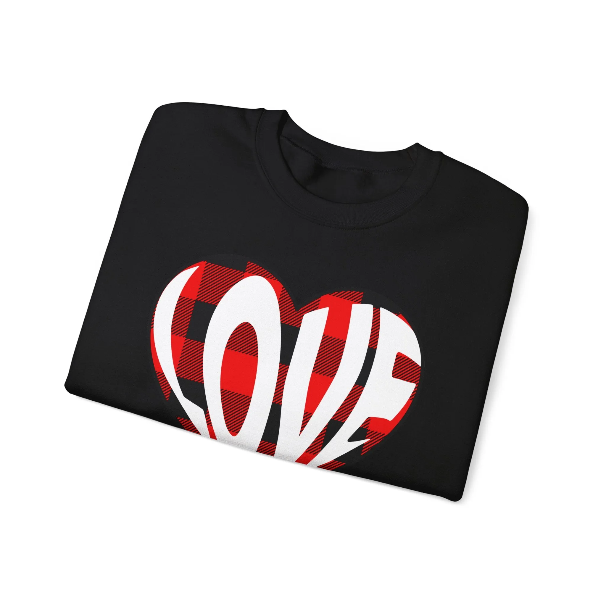 Plaid Heart - Valentine - Heavy Blend™ Crewneck Sweatshirt