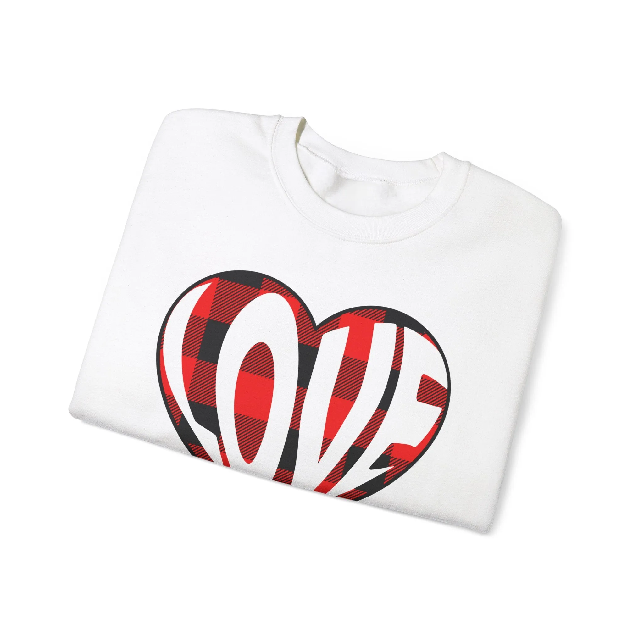 Plaid Heart - Valentine - Heavy Blend™ Crewneck Sweatshirt