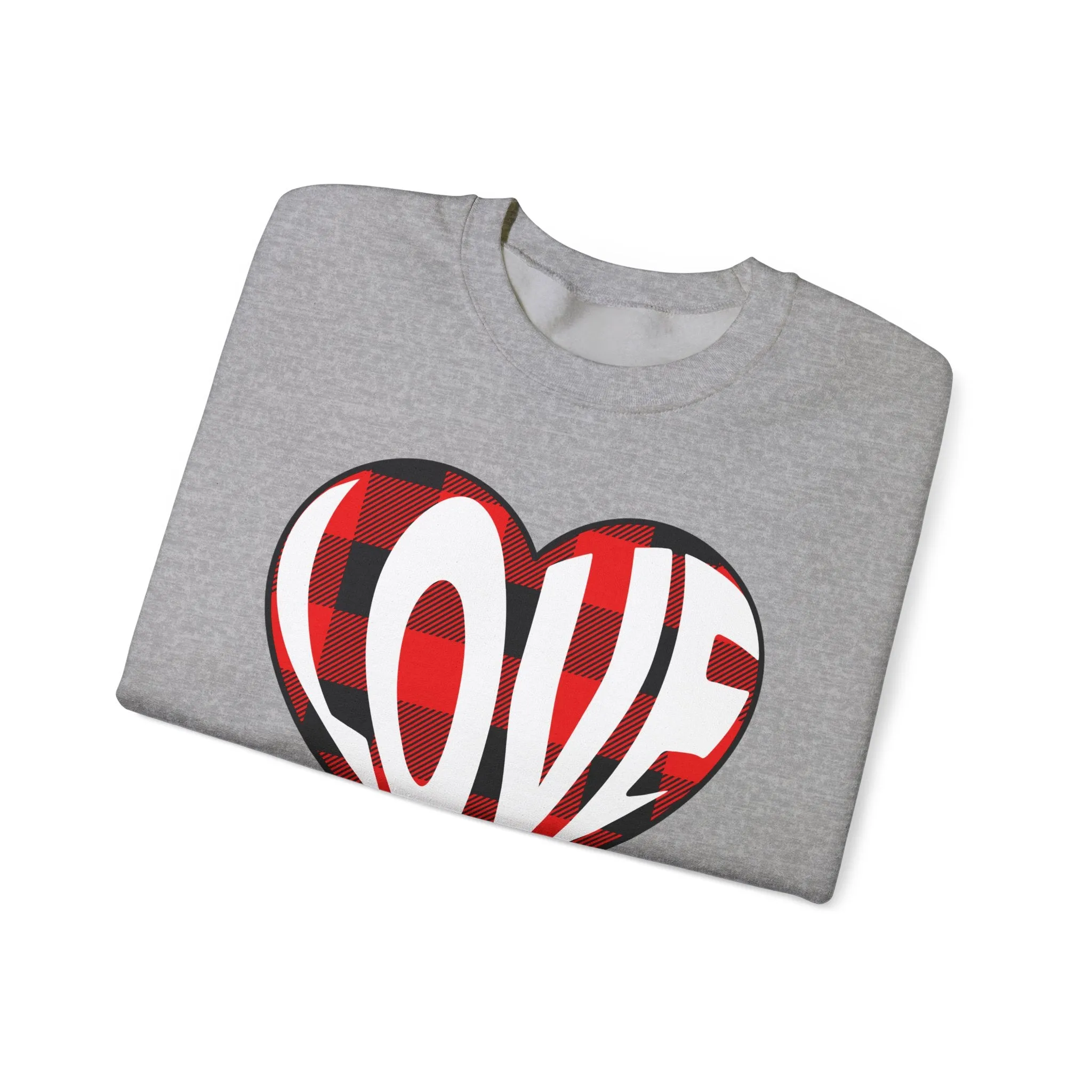 Plaid Heart - Valentine - Heavy Blend™ Crewneck Sweatshirt