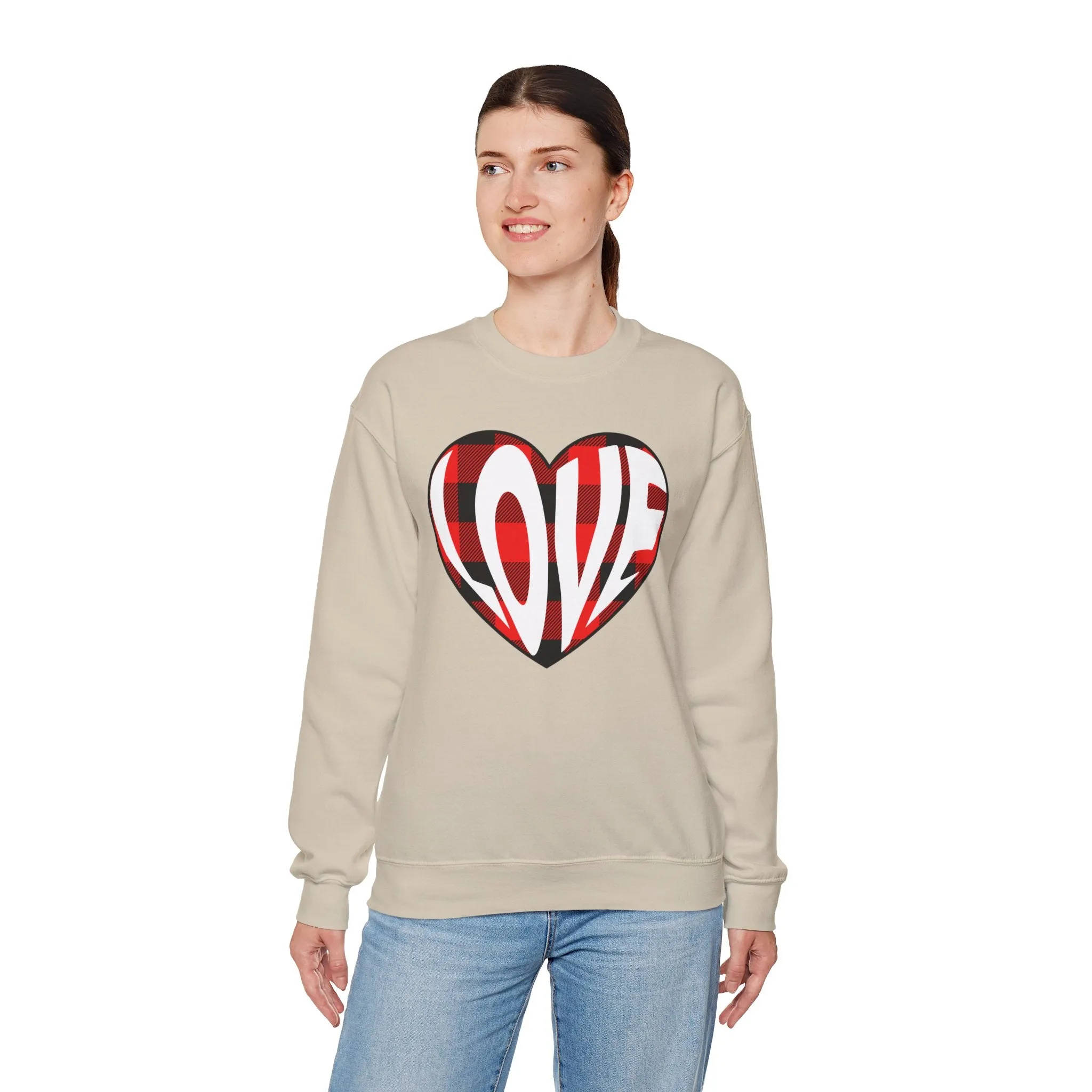 Plaid Heart - Valentine - Heavy Blend™ Crewneck Sweatshirt