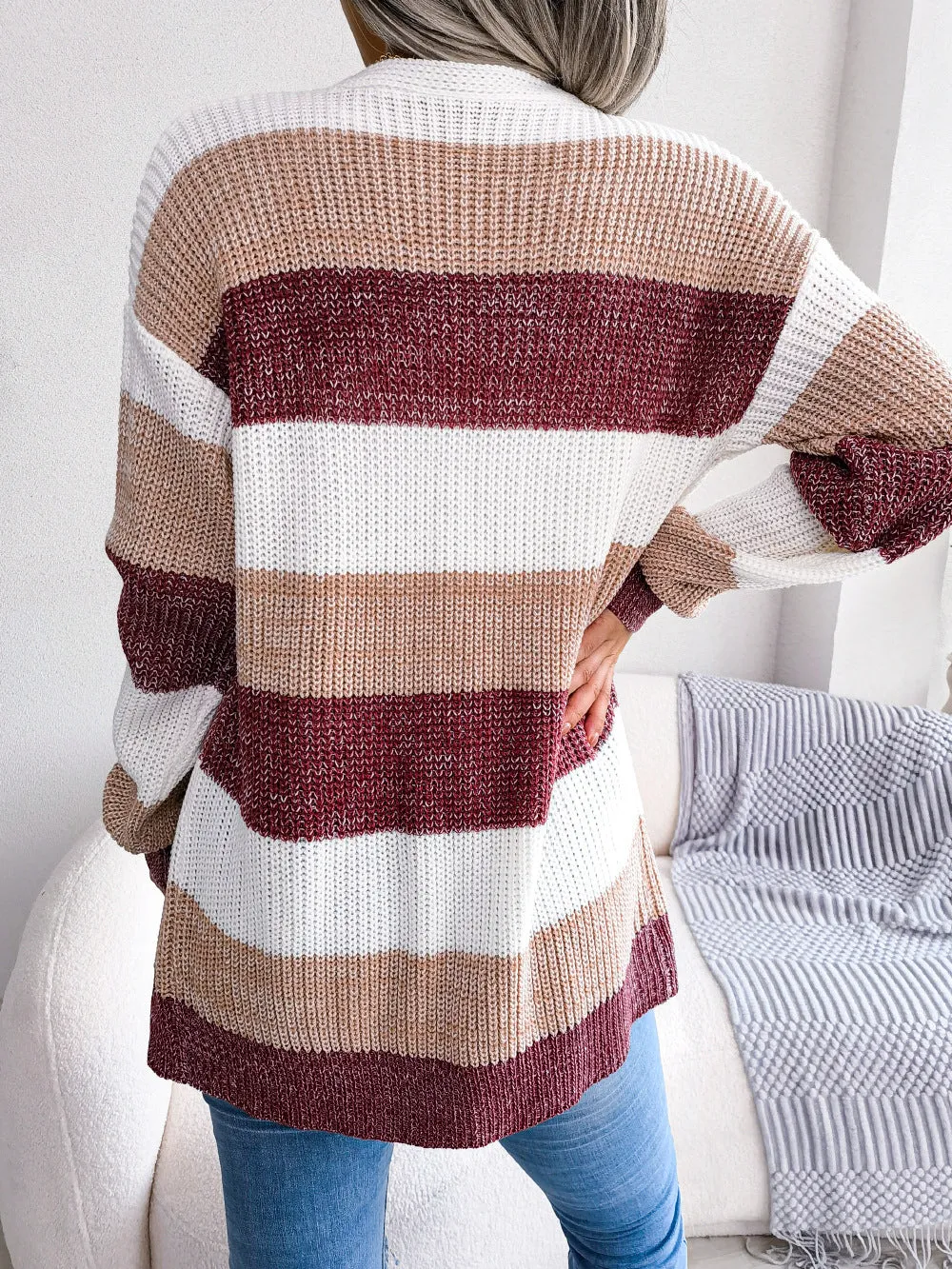 Plaid Sweater Cardigan