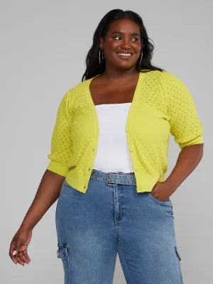 Pointelle Knit Cardigan