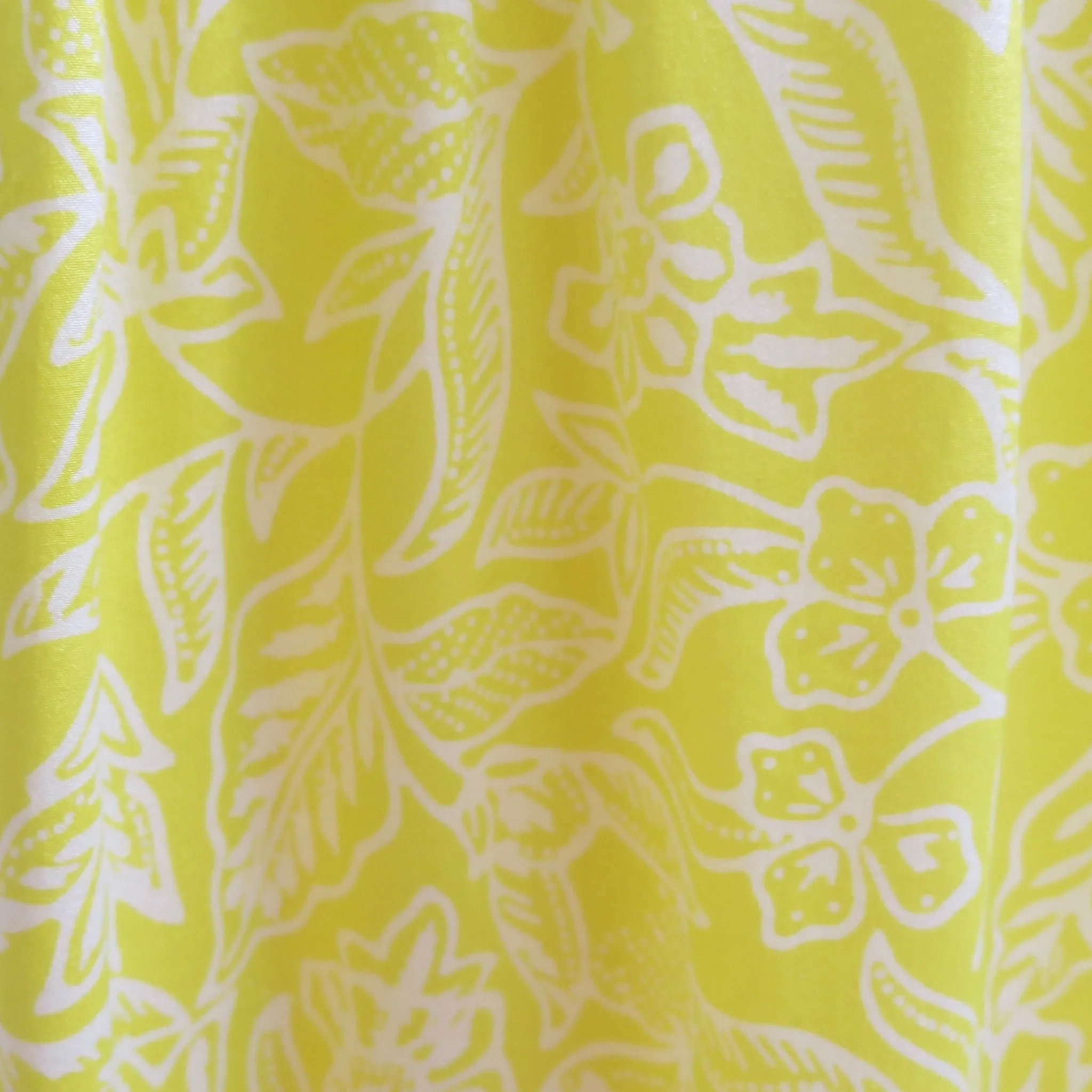 Printed Yellow Silk Spaghetti Strap Sundress