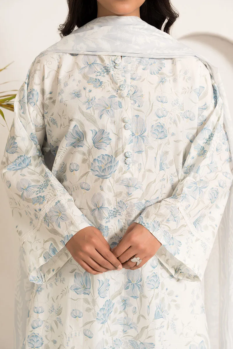 PRISTINE ICE-3PC (SHIRT,DUPATTA & TROUSER)