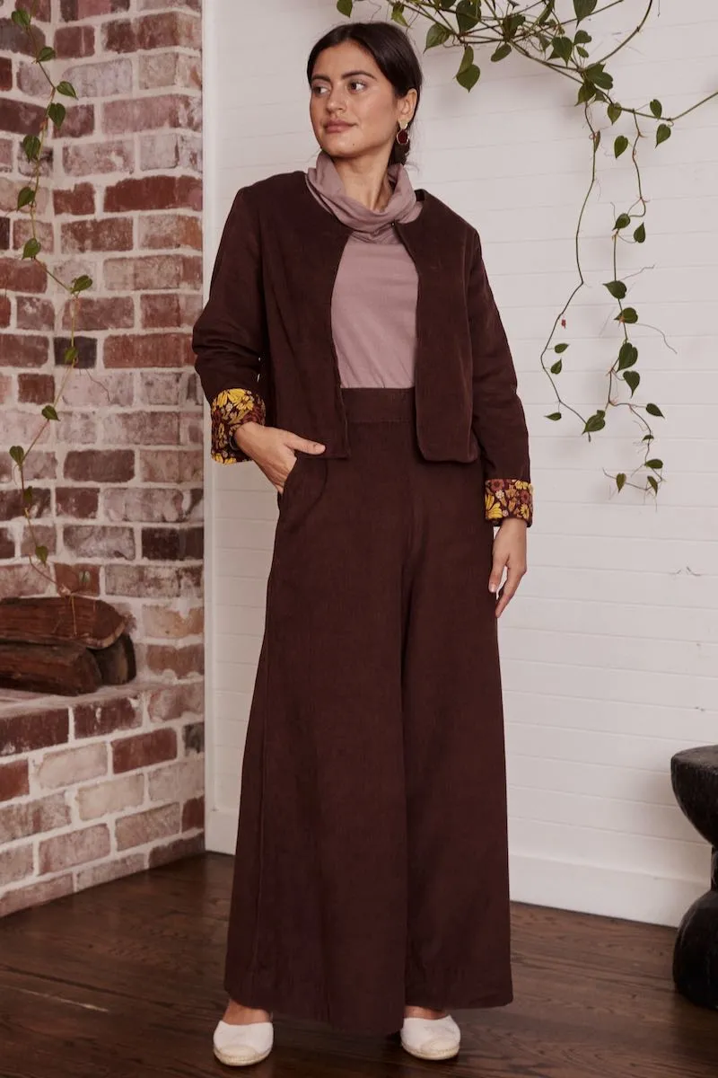 Priya Jacket Corduroy - Cacao & Sunflower