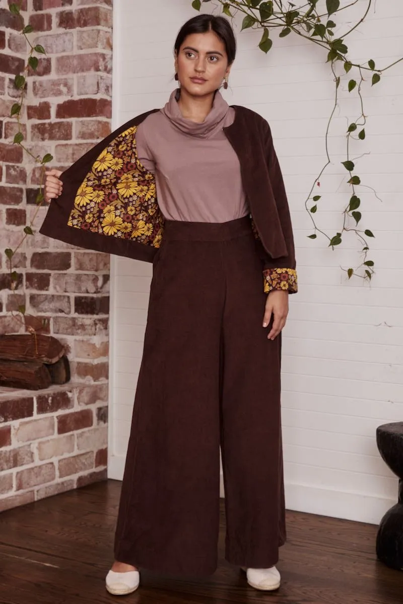 Priya Jacket Corduroy - Cacao & Sunflower
