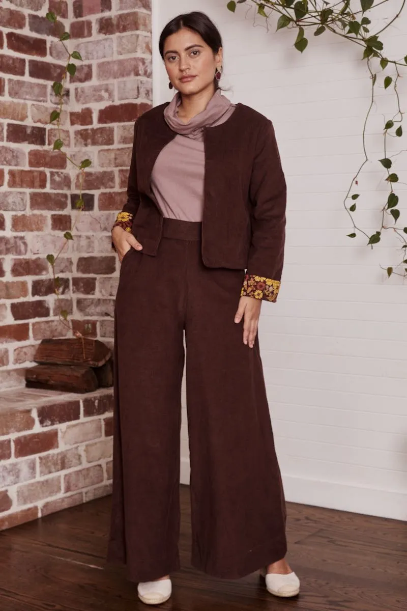 Priya Jacket Corduroy - Cacao & Sunflower