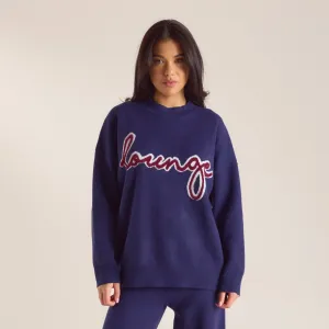 Pull en Maille avec Logo - Bleu Marine