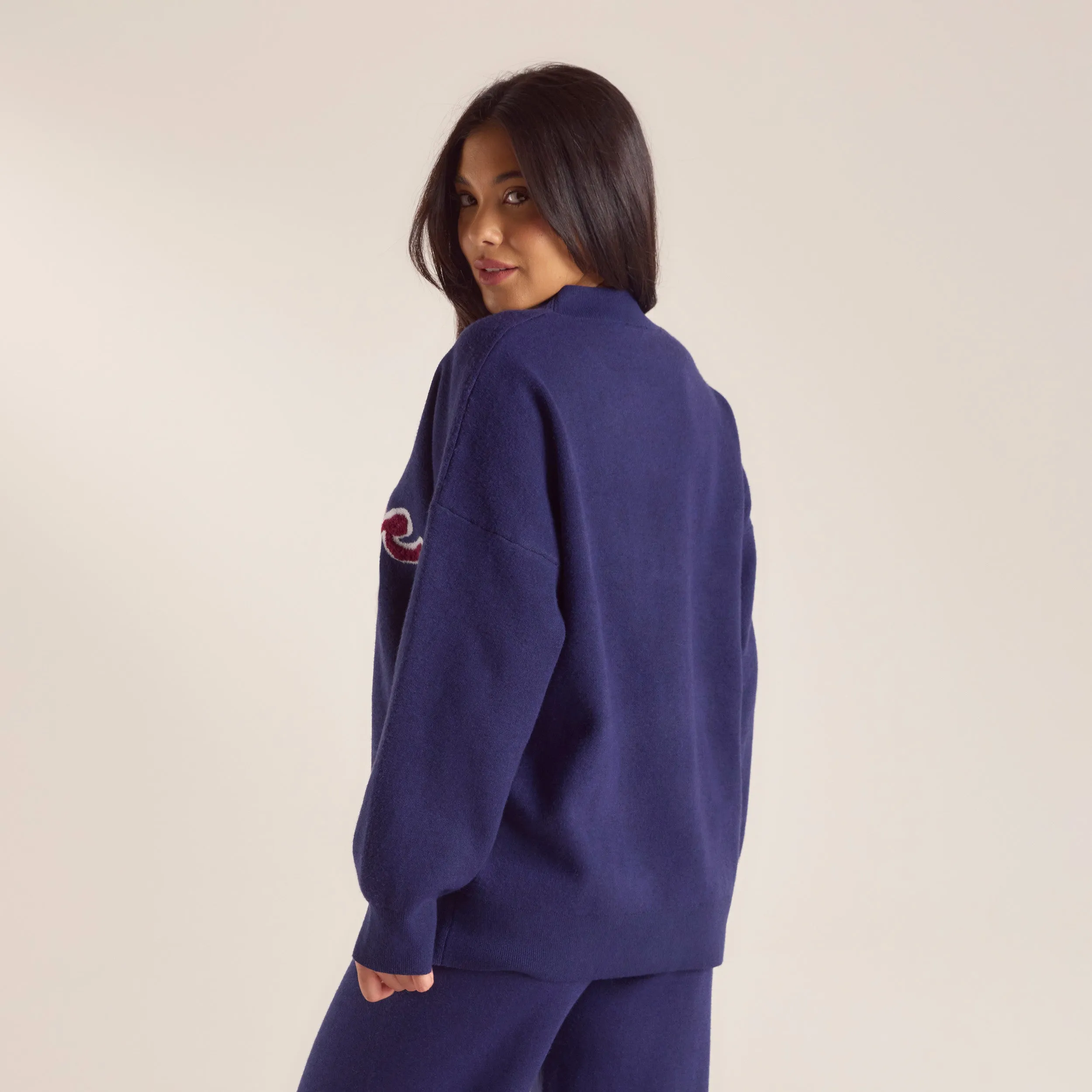Pull en Maille avec Logo - Bleu Marine