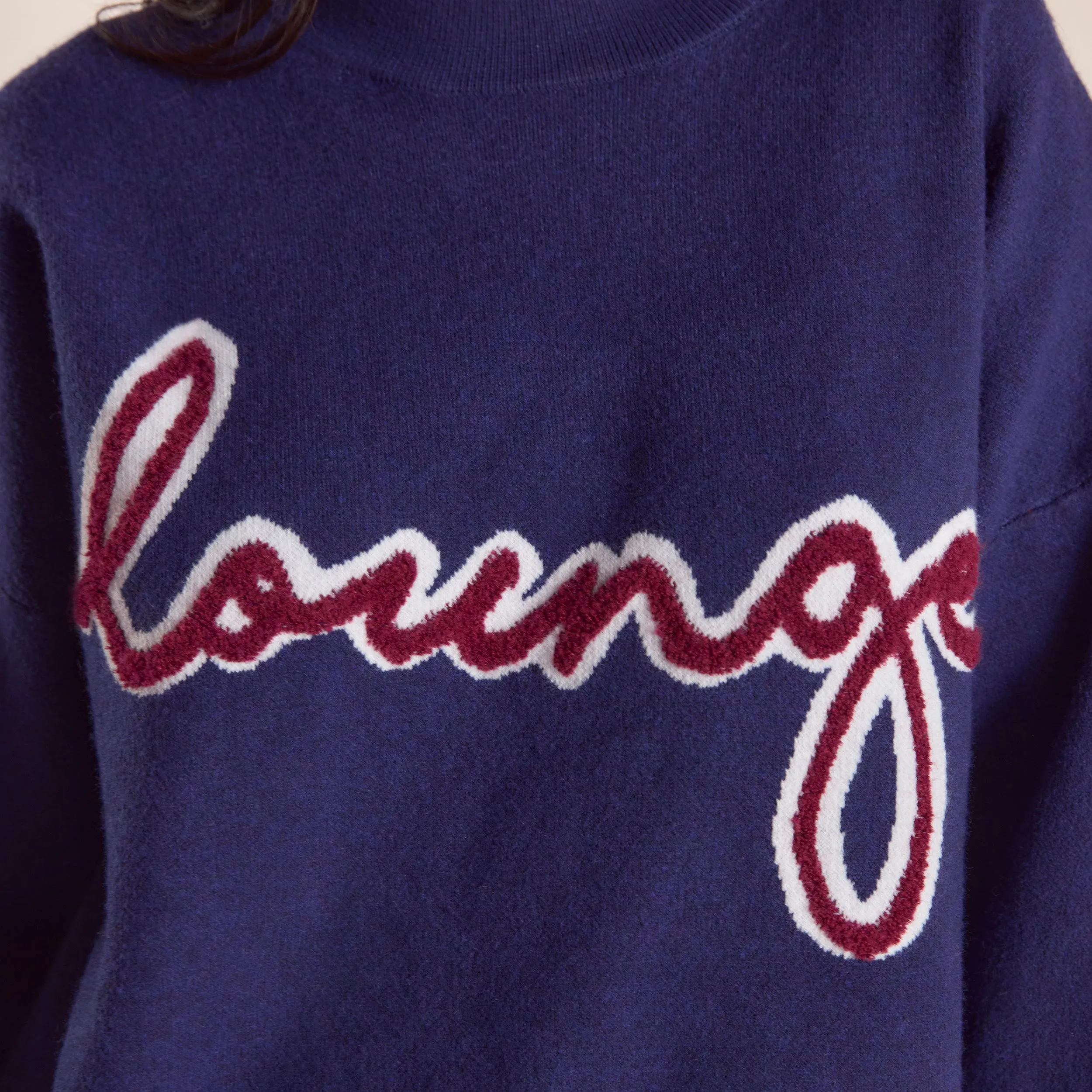 Pull en Maille avec Logo - Bleu Marine