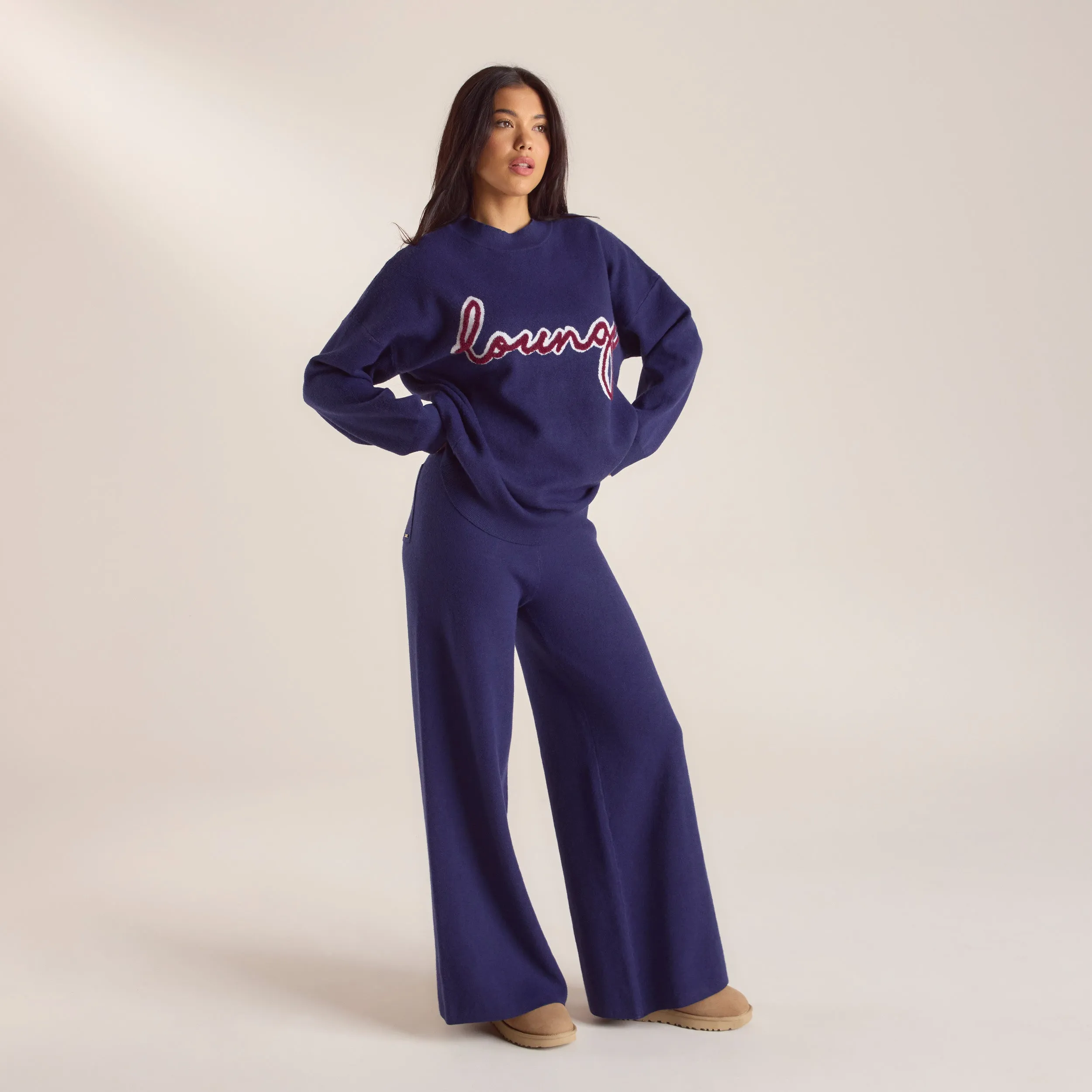 Pull en Maille avec Logo - Bleu Marine