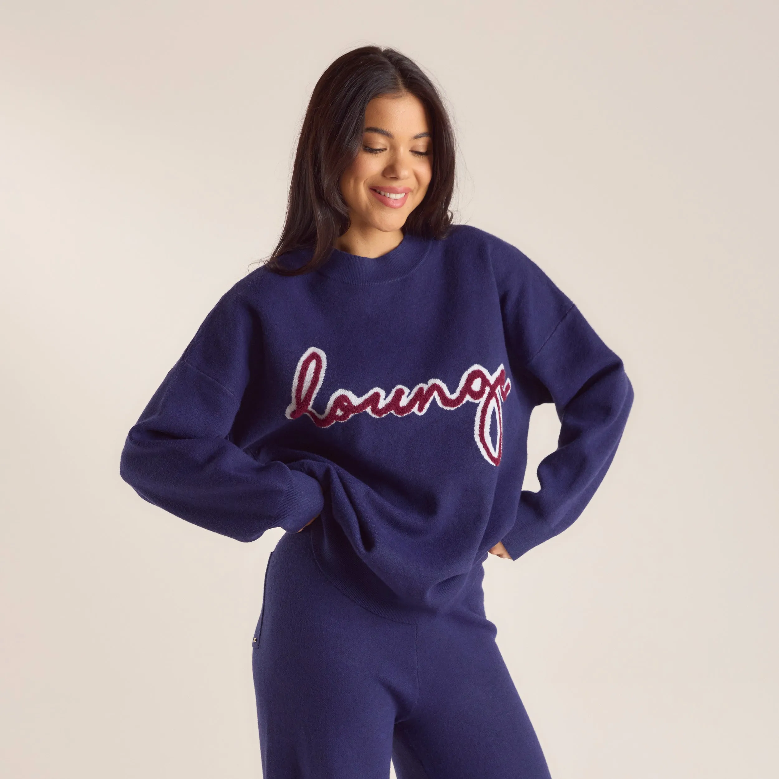 Pull en Maille avec Logo - Bleu Marine