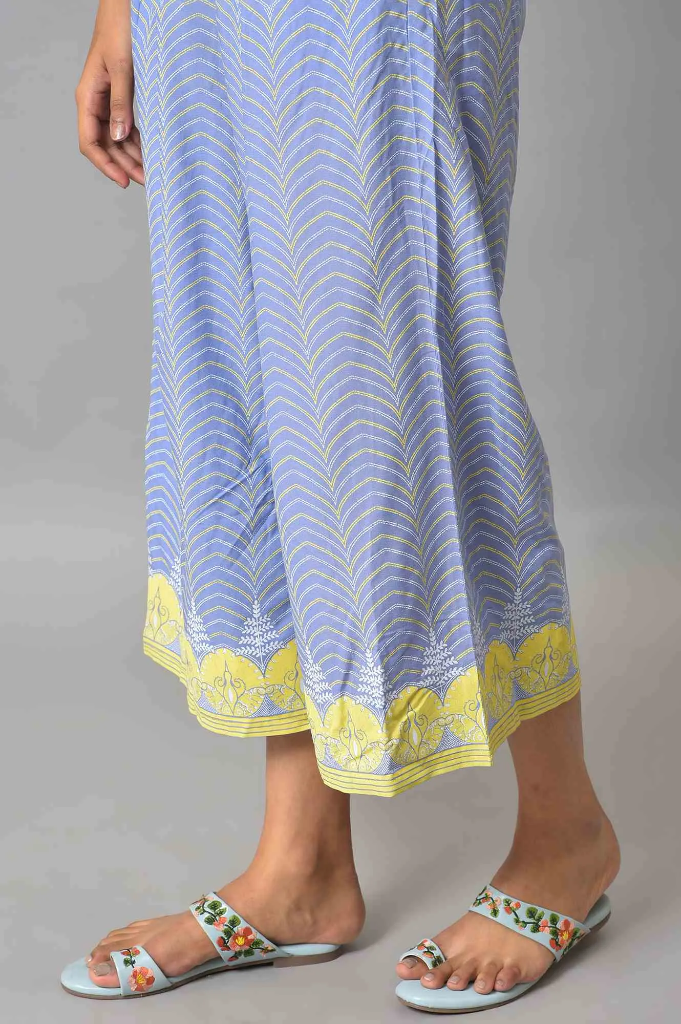 Purple Floral Printed Culottes