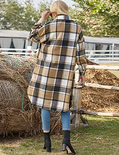 PUWEI Women's Plaid Shacket