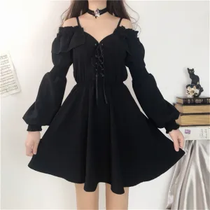 "BLACK LACE LONG SLEEVE " DRESS N090705