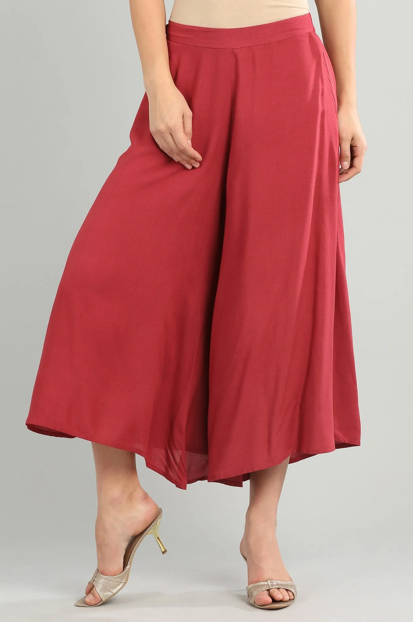 Red Solid Culottes