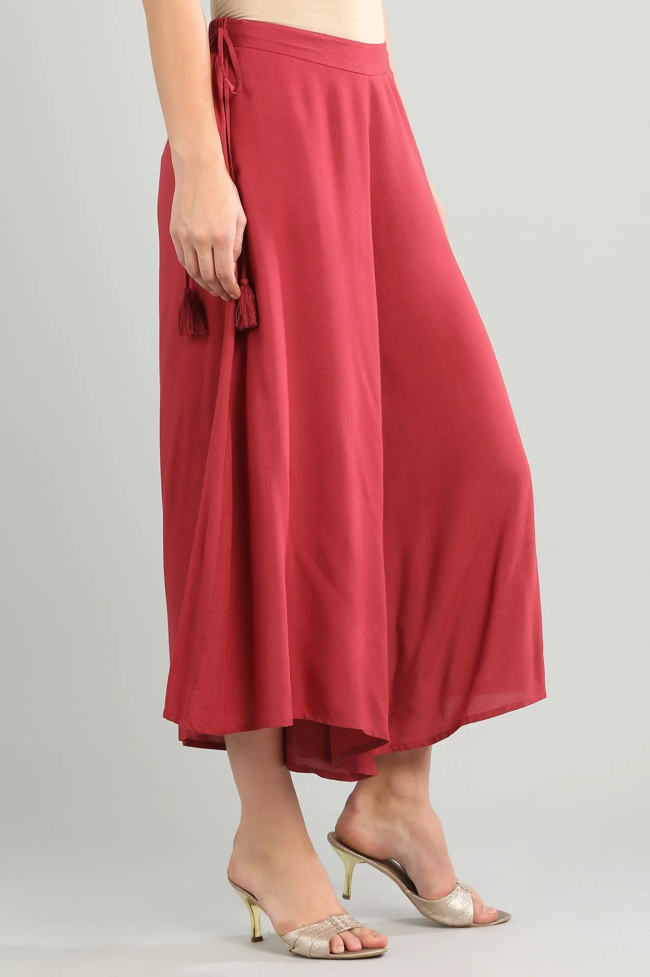 Red Solid Culottes