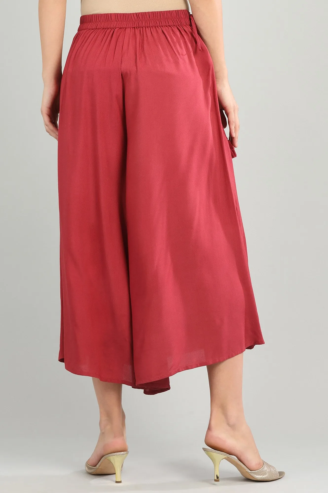 Red Solid Culottes
