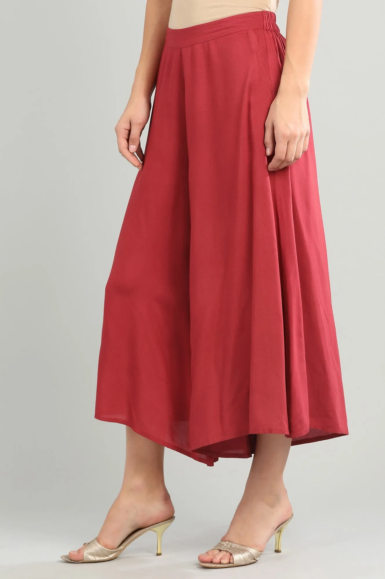 Red Solid Culottes