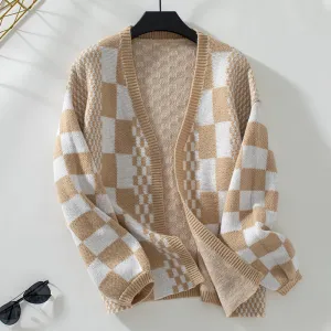 Relaxed-Fit Stylish Color-Blocked Cardigan for Women