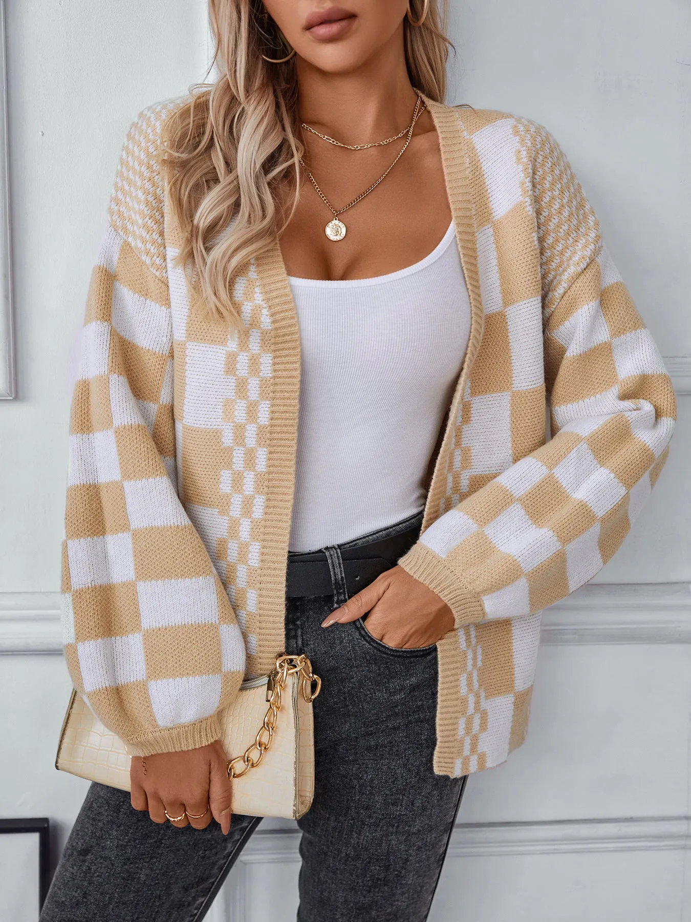 Relaxed-Fit Stylish Color-Blocked Cardigan for Women