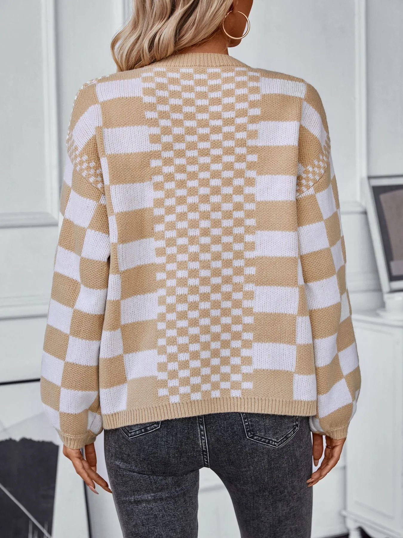 Relaxed-Fit Stylish Color-Blocked Cardigan for Women
