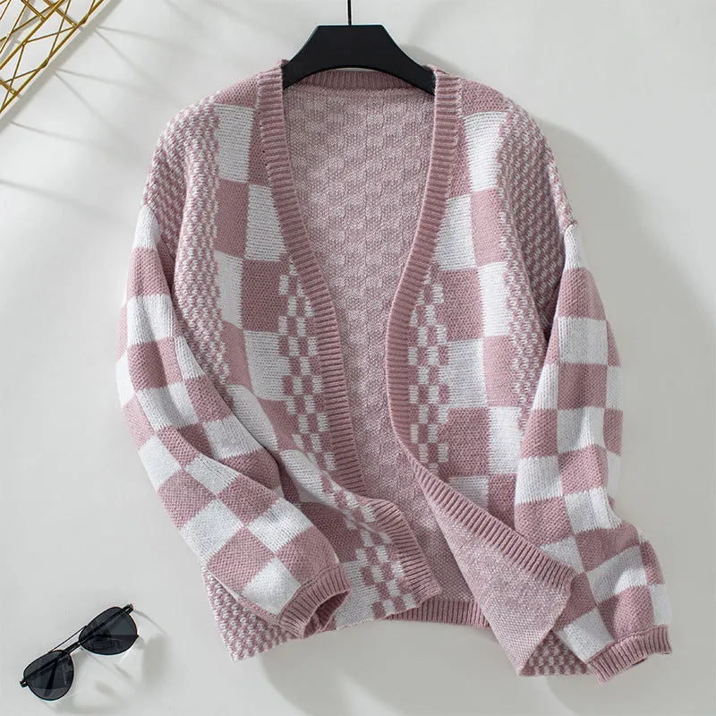 Relaxed-Fit Stylish Color-Blocked Cardigan for Women