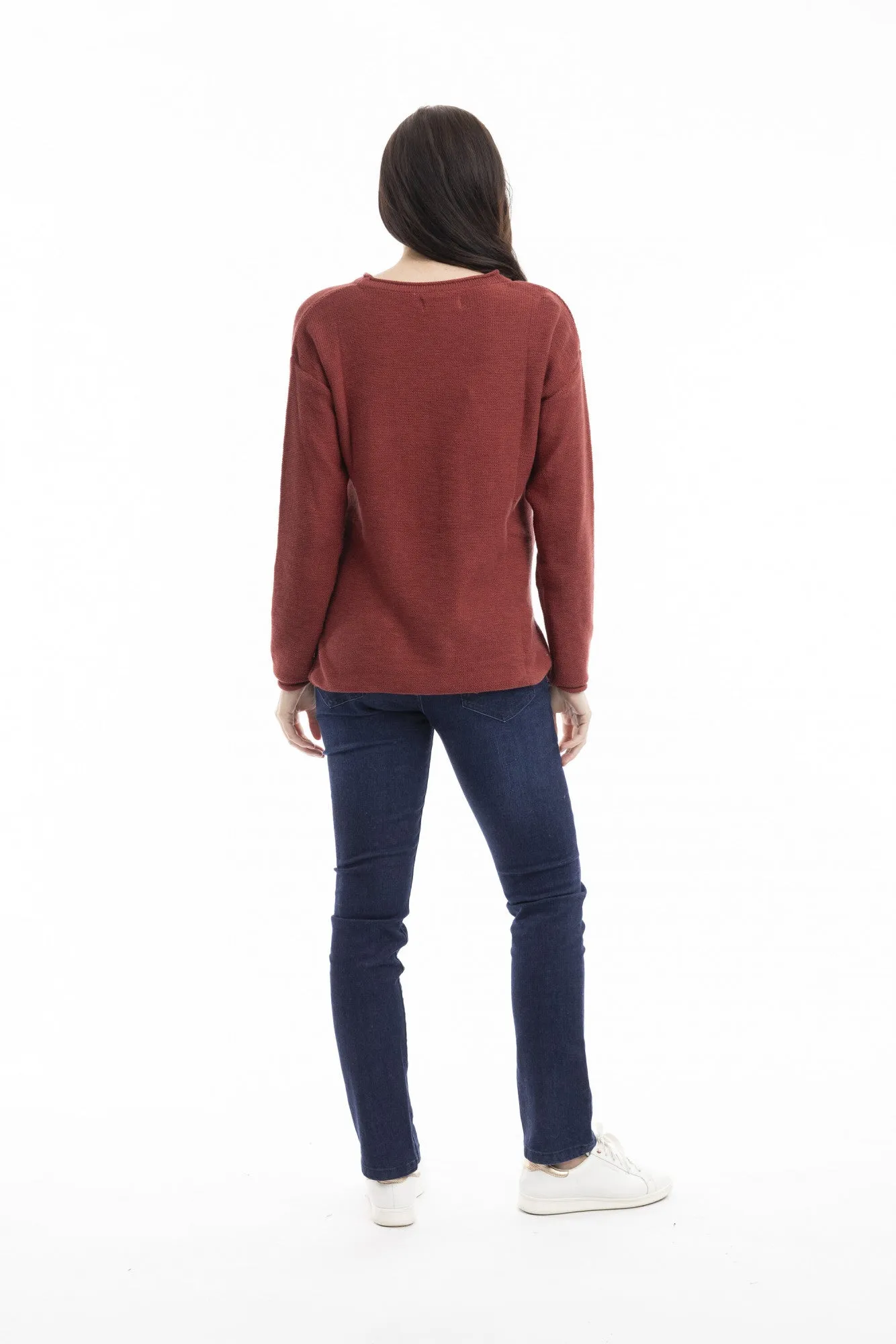 Rust Cotton Knit Top