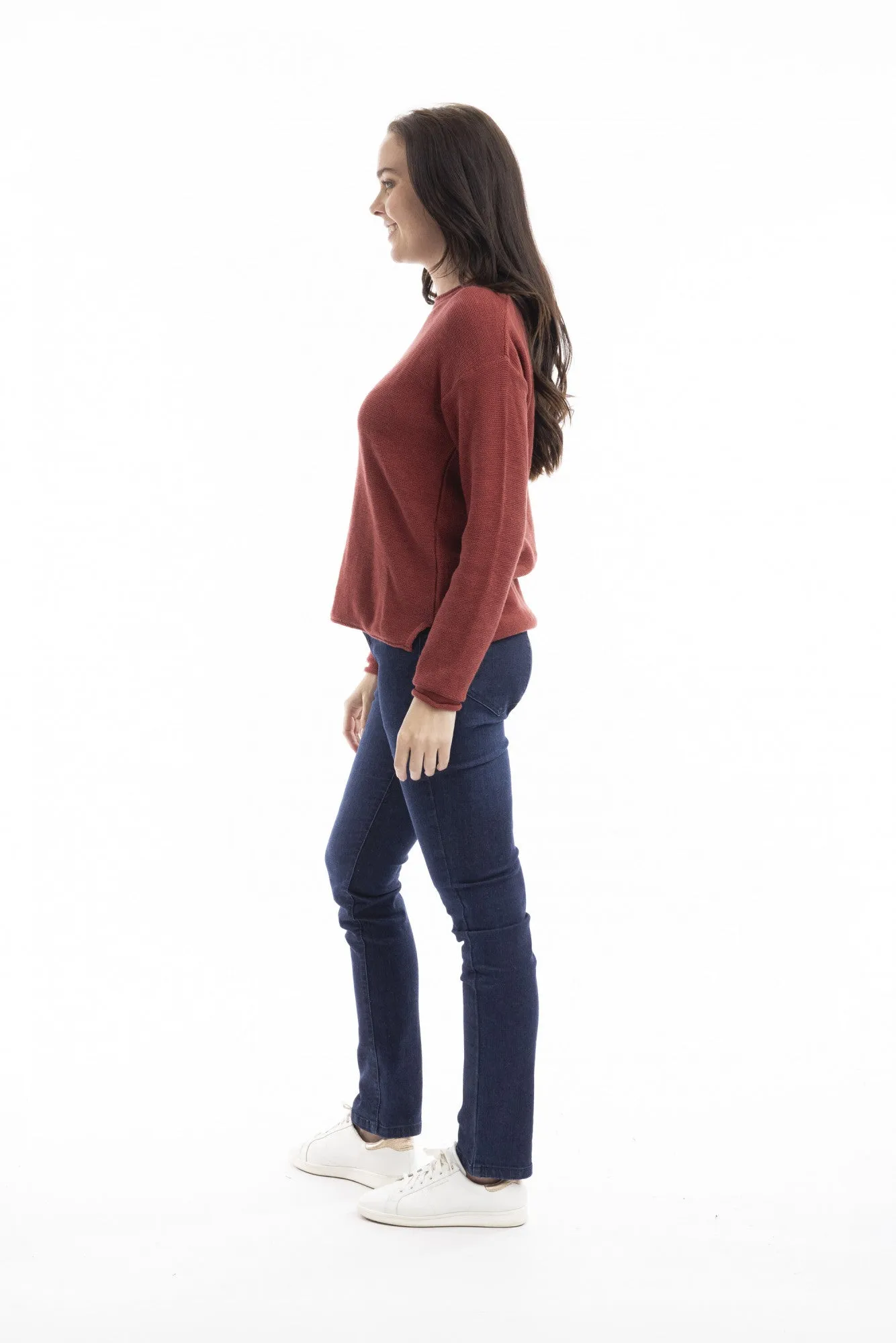 Rust Cotton Knit Top
